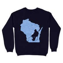 Load image into Gallery viewer, Wisconsin Ice Fishing Shirts, Winter Fishing Wisconsin State Love Fishing Sweatshirt - FSD2920 D06