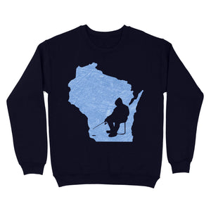 Wisconsin Ice Fishing Shirts, Winter Fishing Wisconsin State Love Fishing Sweatshirt - FSD2920 D06