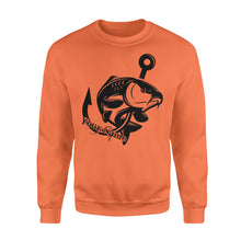 Load image into Gallery viewer, Carp fishing tattoos Customize name Crew Neck Sweatshirt, personalized fishing gifts for fisherman - NQS1208