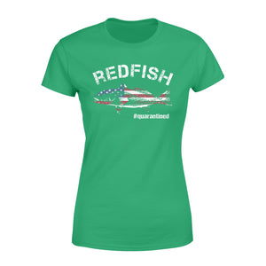 Redfish fishing US flag quarantined shirts