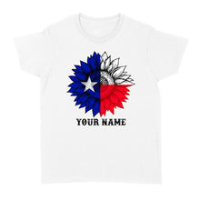 Load image into Gallery viewer, Texas flag sunflower customized name patriot Texas state flag Women's T-shirt D03 NQS2495