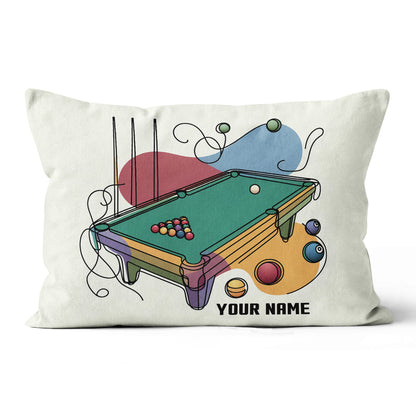 Personalized Continuous Line Table Billiards Pillow Custom Throw Pillows VHM0899