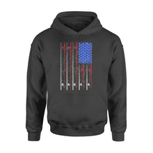 Load image into Gallery viewer, American US Flag Fishing Rod Shirt, Fisherman Gift D06 NQSD302 - Standard Hoodie