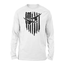 Load image into Gallery viewer, Duck Hunting American Flag Clothes, Shirt for Hunting NQS121 - Standard Long Sleeve