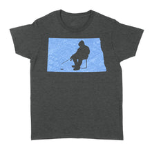 Load image into Gallery viewer, North Dakota Ice Fishing Shirts, Winter Fishing North Dakota State Love Fishing Women&#39;s Tshirt - FSD2926 D06
