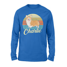 Load image into Gallery viewer, Custom name awesome Corgi 1970s vintage retro personalized gift - Standard Long Sleeve