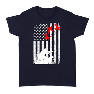 Duck hunting american flag, duck hunting dog NQSD39 - Standard Women's T-shirt
