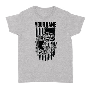 Largemouth bass fishing US American flag personalized patriot shirt D01 NQS1310 - Standard Women's T-shirt