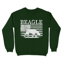 Load image into Gallery viewer, Beagle Dog American Flag Shirt, Mens Beagle Gift, Dog Lover, Hunting Dog Standard Sweatshirt FSD2345D01