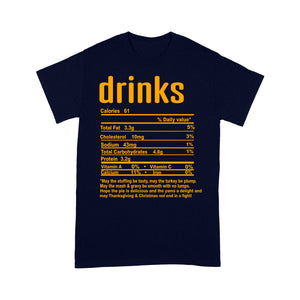 Drinks nutritional facts happy thanksgiving funny shirts - Standard T-shirt