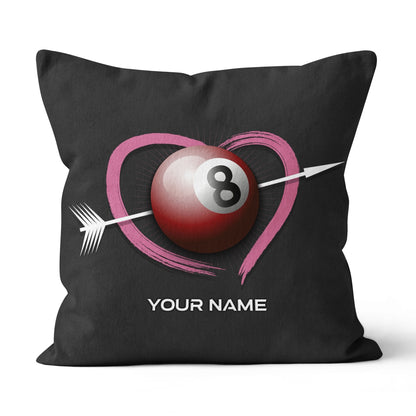 Personalized Ball 8 And Heart Billiard Pillow, Best Custom Cute Pillow TDM0750