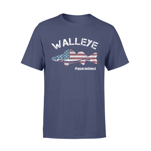Walleye fishing US flag quarantined shirts