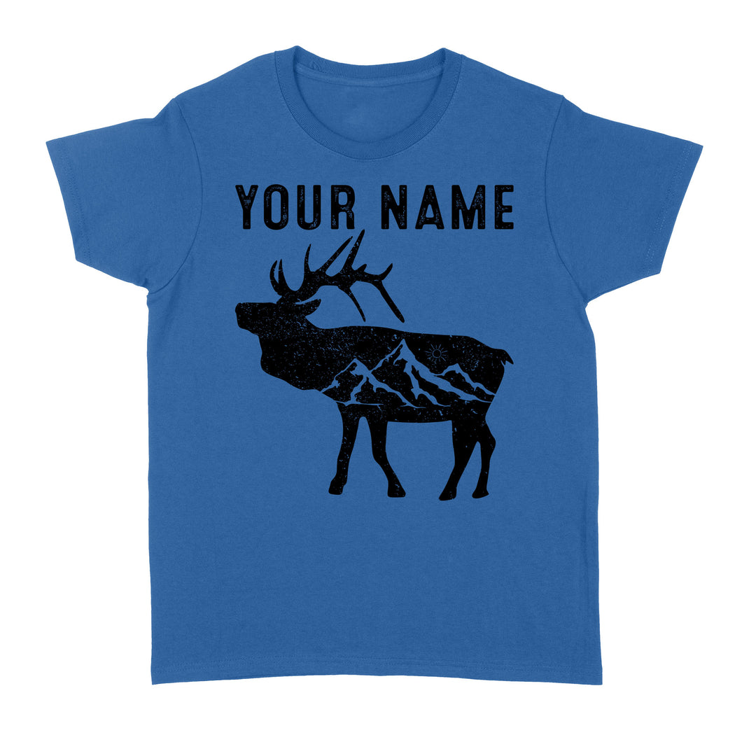 Elk Shirt Mountain Elk Custom Name Mens Womens Standard Women's T-shirt FSD1809D02