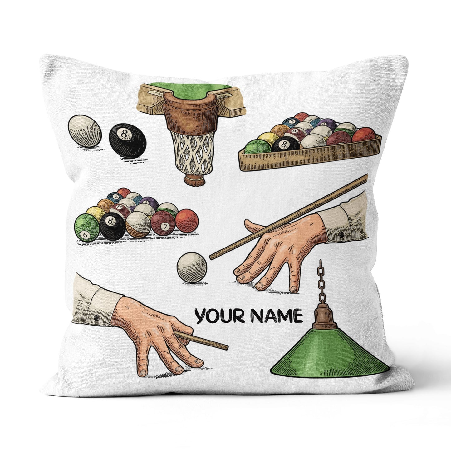 Personalized Funny Vintage Billiards Games Pillow Best Throw Pillows TDM0752