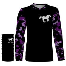 Load image into Gallery viewer, Love Horse purple camo Custom All over print Shirts, personalized horse gifts for girls - NQS2687
