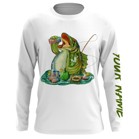Bass fishing bass fish drink beer ChipteeAmz's art UV protection long sleeves personalized gift AT068