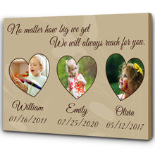 Load image into Gallery viewer, Personalized Canvas| We Will Always Reach For You - Custom Picture Canvas for Family| Meaningful Gift T165