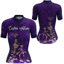 Load image into Gallery viewer, Purple cycling jersey women with pockets Full zip cycle gear UPF50+ bike shirt Women bicycle tops| SLC186