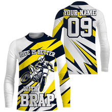 Load image into Gallery viewer, Life Is Better with Brap Personalized Motocross Jersey UPF30+ Kid Adult Dirt Bike MX Racing Shirt NMS1137