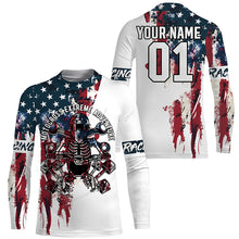 Load image into Gallery viewer, Patriotic Motocross Jersey UPF30+ Personalized American Flag MX Racing Motorcycle Extreme NMS1146