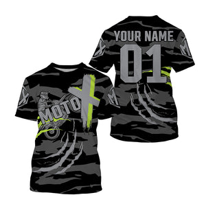 Custom green dirt bike jersey men women kids UPF30+ extreme motocross racing motorcycle off-road PDT221