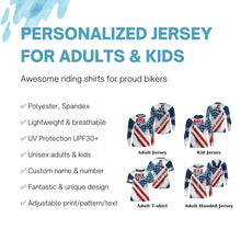 Load image into Gallery viewer, Patriotic adult kid BMX jersey USA bicycle motocross cycling tops UPF30+ American BMX riding shirt| SLC24